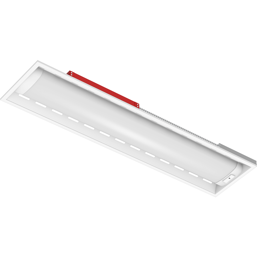 RAB Lighting SWISH 1X4, 35/26/18W, CCT Selectable, Air Handling, LCBS, Motion Sensor, Battery Backup, White, SWISHAIR1X4/LCBS/MVS/E