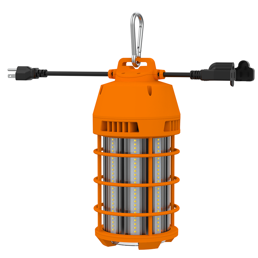 RAB Lighting TEMP17 Temporary Light, 150W, 5000K, CRI80, 6 Ft. Cable, Orange, TEMP17-150