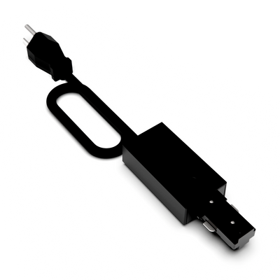 RAB Lighting Track Grounded Cord and Plug, 12ft, Black, TK-CP/B