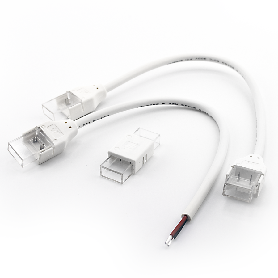 RAB Lighting Tape Light Connector, IP65, 2-Pin, 8mm, 15cm Wire, TOJ2