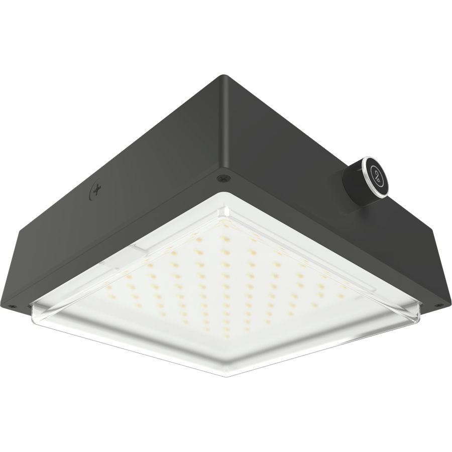 RAB Lighting VAN34 Canopy Light, 90/80/70W, CCT Selectable, 480V, LightCloud Blue, Microwave Sensor, Clear Lens, Bronze, VAN34-90/480/LCBS/MVS