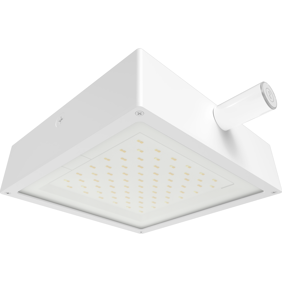 RAB Lighting VAN34 Canopy Light, 90/80/70W, CCT Selectable, LightCloud, Flat Clear Lens, White, VAN34-90FW/LC