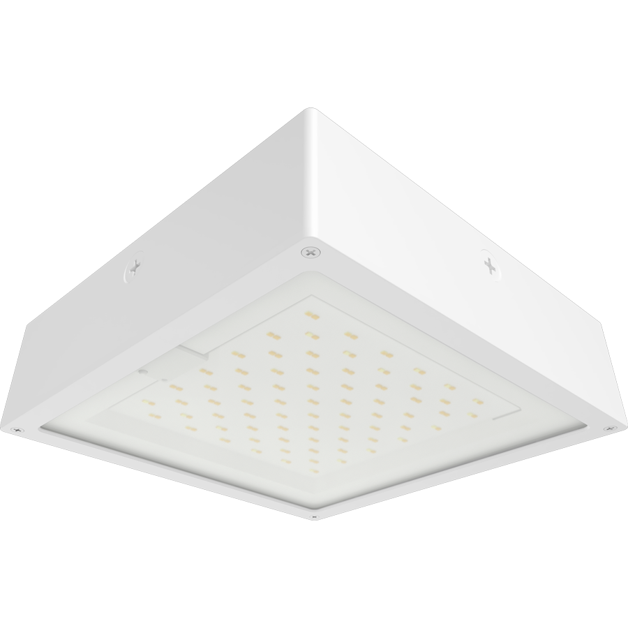 RAB Lighting VAN34 Canopy Light, 60/50/40W, CCT Selectable, 480V, Microwave Sensor, White, VAN34-60FW/480/MVS