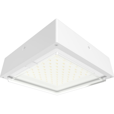 RAB Lighting VAN34 Canopy Light, 30/20/10W, CCT Selectable, 480V, Microwave Sensor, White, VAN34-30W/480/MVS