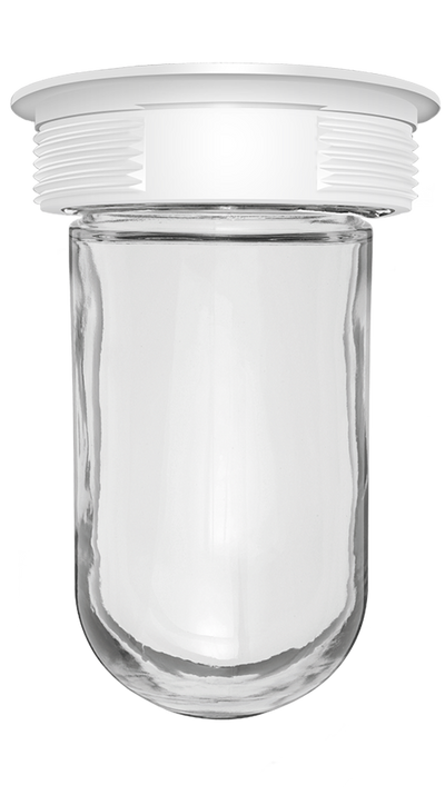 RAB Lighting VC200 Vaporproof Ceiling Light, 150W, A19, White, VC200W