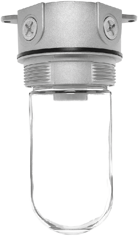 RAB Lighting Vaporproof 100 Ceiling Fixture, A21 Lamp, 4 In., 1/2 In., Glass Globe, Natural, VX100