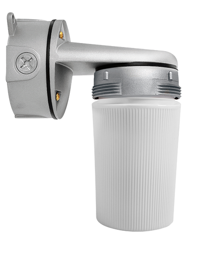 RAB Lighting VXBR Vaporproof Wall Bracket, 75W, A21, 4 In. Box, 1/2 In., White Globe, VXBR100PW