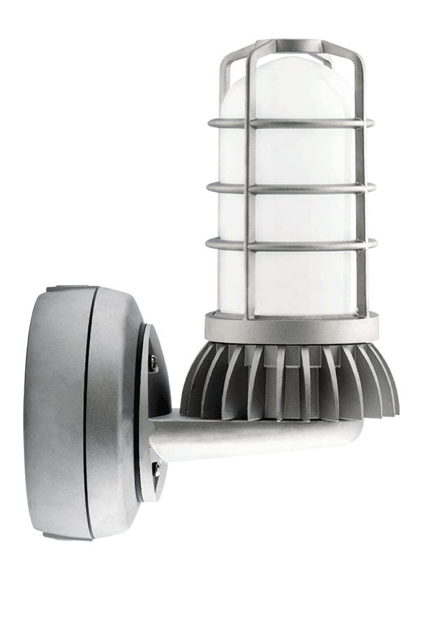 RAB Lighting 26 Watt LED Vaporproof Wall Mount Uplight, 4000K, 1,735 Lumens, 120-277V, VXBRLED26NDG/UP