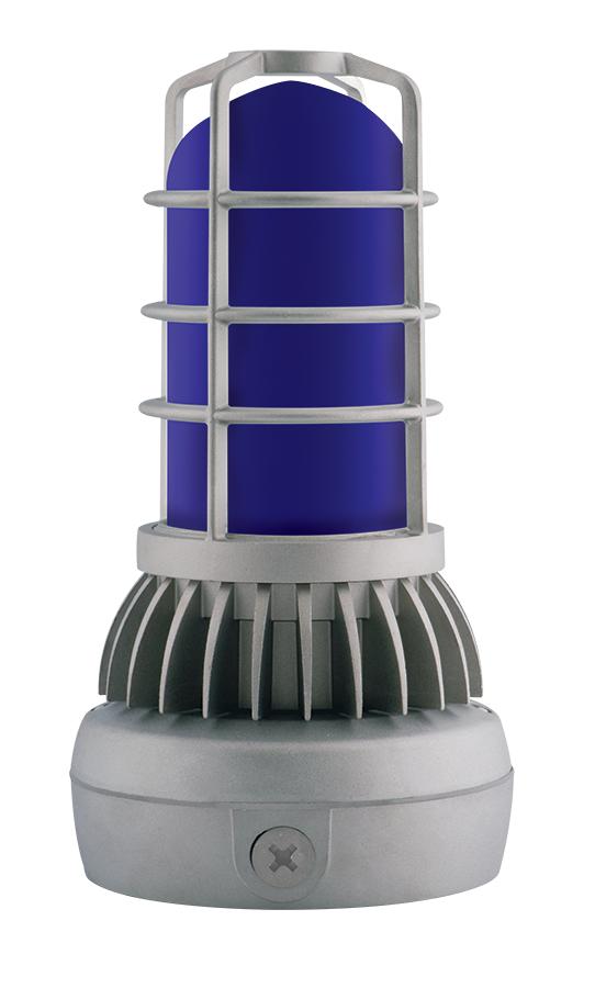 RAB Lighting VXLED Vapor Tight Fixture, 13W, Blue Frosted Globe, Natural, VXLED13DG/UP BLU