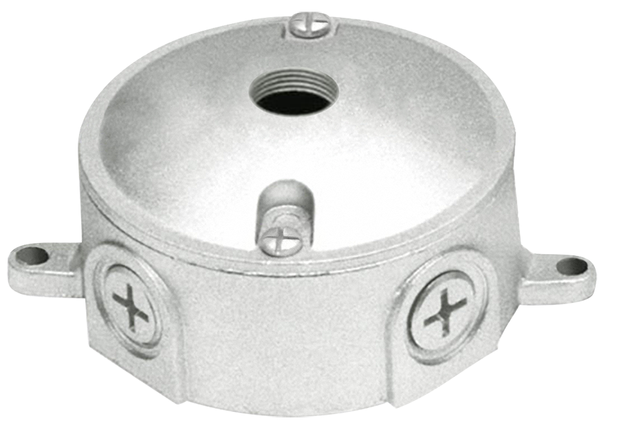 RAB Lighting Weatherproof Round Box, 3/4 In., One 1/2 In. Hole Cover, Natural, VXJ1-3/4