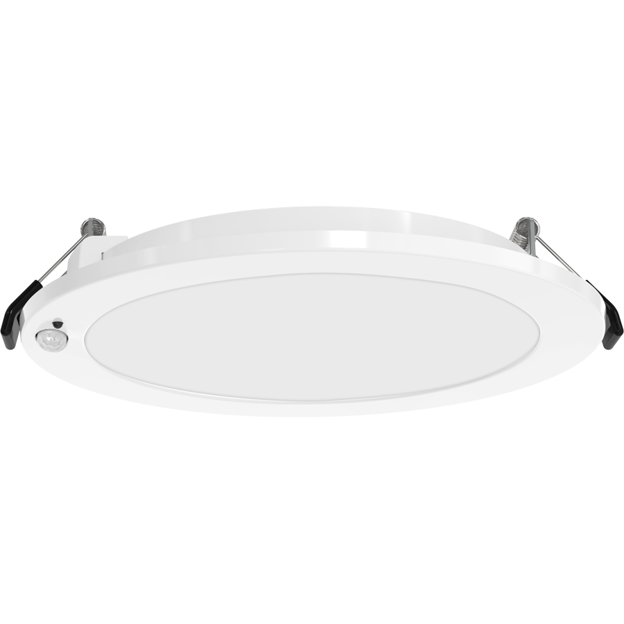 RAB Lighting Wafer Round Recessed Downlight, 13W, CRI90, CCT Selectable, 6 In., PIR Motion Sensor, White, WFR-6R/PIR