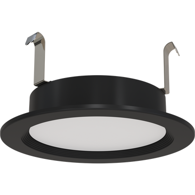 RAB Lighting WAFER34 Retro, 8W, CCT Selectable, CRI90, TRIAC, 4 In. Baffle, Black, WFRETRO34-4B-B