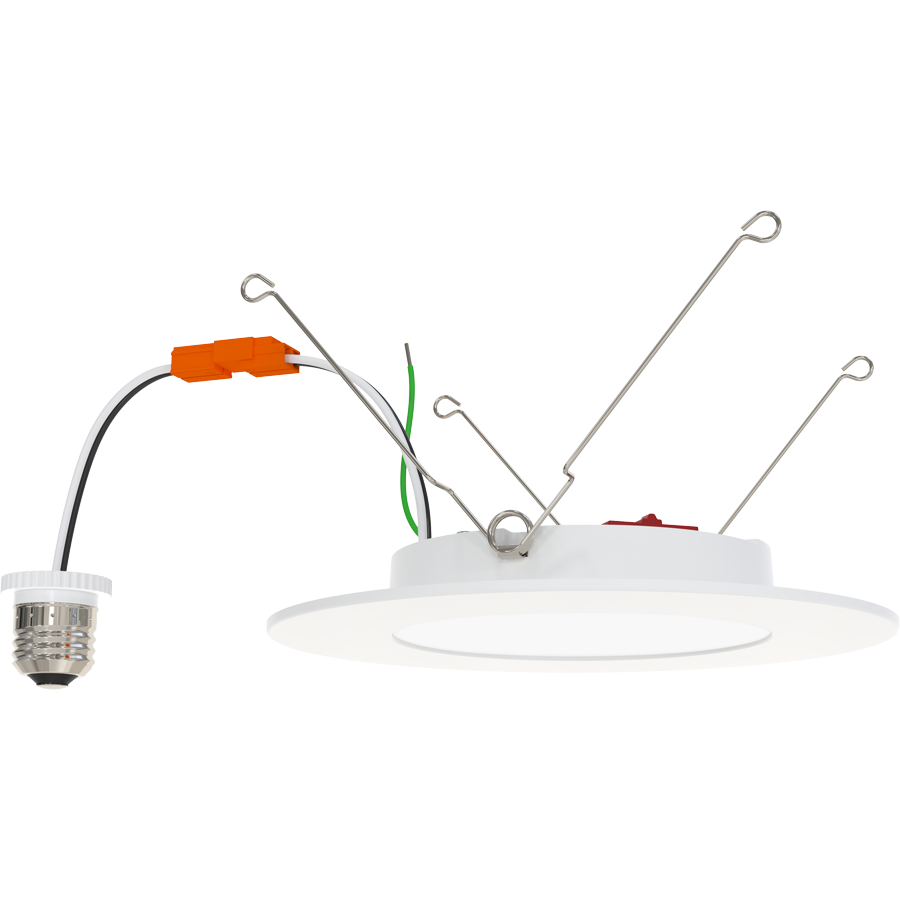 RAB Lighting WAFER34 Retro, 11W, CCT Selectable, CRI90, TRIAC, 6 In., White, WFRETRO34-6