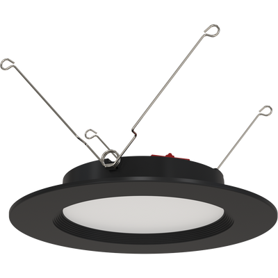 RAB Lighting WAFER34 Retro, 11W, CCT Selectable, CRI90, TRIAC, 6 In. Baffle, Black, WFRETRO34-6B-B