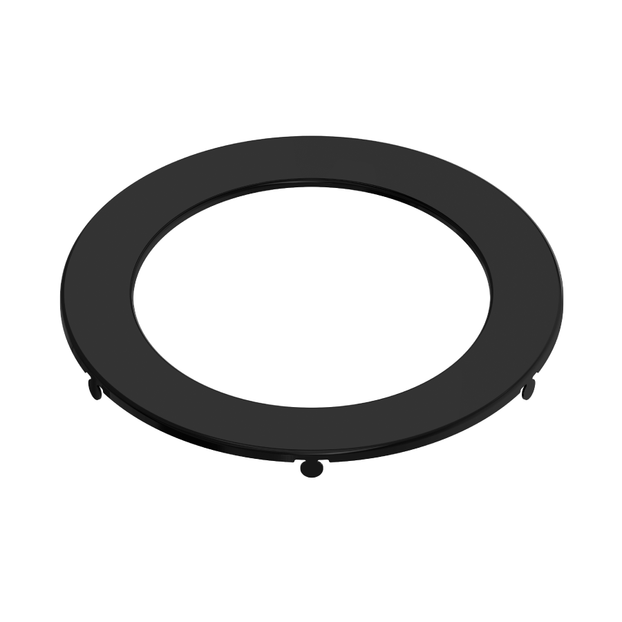 RAB Lighting WAFER 6" Trim Round Smooth, Black, WFRL-TRIM-6R-BS