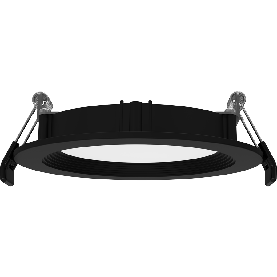 RAB Lighting WFRL Edge-Lit Wafer, 4 In. Round, 9W, CRI90, CCT Selectable, 120V, TRIAC/ELV, Black Smooth, WFRL4R99FA120BB