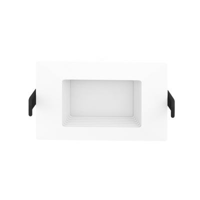 RAB Lighting 4" 9 Watt LED Edge-Lit Wafer Downlight, Square Baffle Trim, CCT Selectable, 120V, WFRL4S99FA120WB