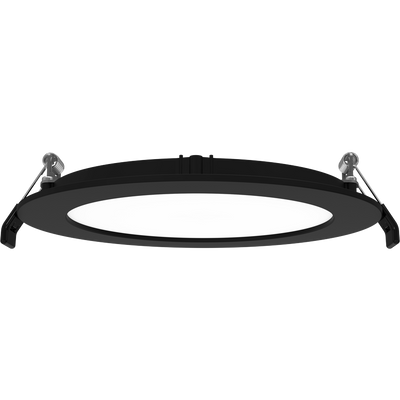 RAB Lighting WFRL Edge-Lit Wafer, 6 In. Round, 13W, CRI90, CCT Selectable, 120V, TRIAC/ELV, Black Baffle, WFRL6R139FA120BS