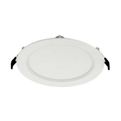RAB Lighting 6" 13 Watt LED Edge-Lit Wafer Downlight, Shallow Baffle Trim, CCT Selectable, 120V, WFRL6R139FA120WBS