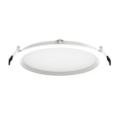 RAB Lighting 8" 23 Watt LED Edge-Lit Wafer Downlight, Baffle Trim, CCT Selectable, 120V, WFRL8R239FA120WB