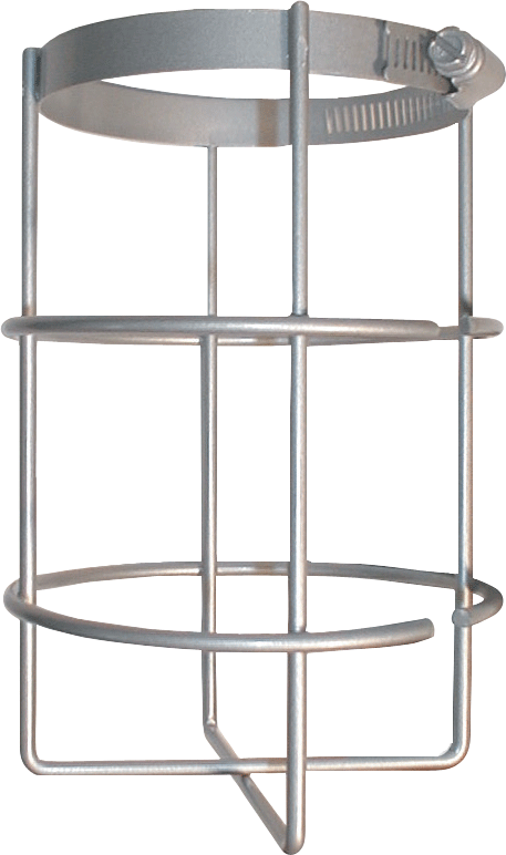 RAB Lighting Vaporproof Guard VBR, 100 Series, Wire Clamp, Flat Bottom, Silver Gray, GD100BAR