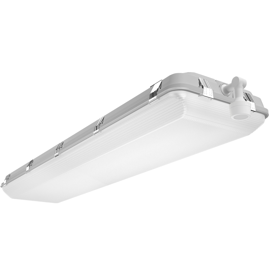 RAB Lighting WHALE 4 ft., 160/140/120W, CCT Selectable, Microwave Occupancy Sensor, Battery Backup, Gray, WHALE4/LCBS/MVS/E