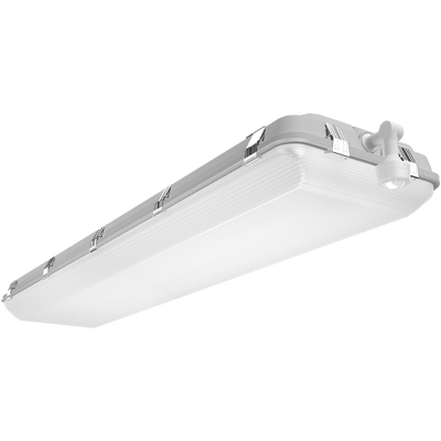 RAB Lighting WHALE 4-ft Linear Fixture, 160/140/120W, CCT Selectable, Passive Infrared Sensor, Battery Backup, Gray, WHALE4/PIR/E