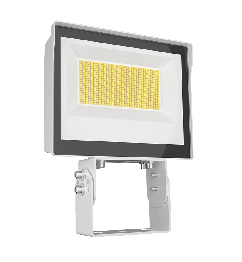 RAB Lighting X17 LED Area Light, 140/100/70W, CCT Selectable, 480V, Trunnion, White, X17XFU140TW/480