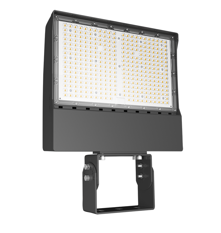 RAB Lighting X17 LED Area Light, 205/150/100W, CCT Selectable, 480V, Trunnion, Photocell, Bronze, X17XFU205T/480/PCT