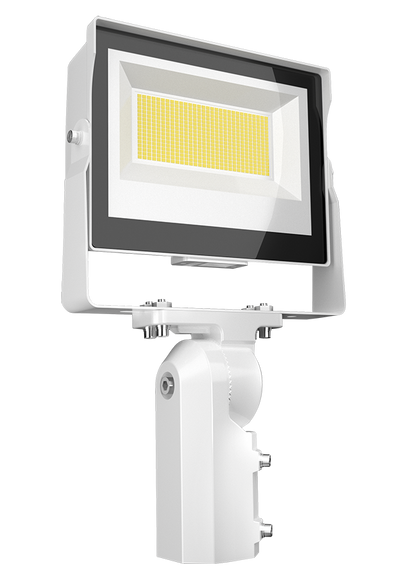RAB Lighting 80 Watt X17 LED Flood Light, Slipfitter Mount, Photocell, CCT Selectable, 11,509 Lumens, 120-277V, White, X17FA80SFW