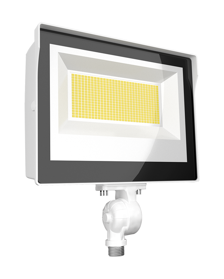 RAB Lighting 60 Watt X17 LED Flood Light, Knuckle Mount, Photocell, CCT Selectable, 8,372 Lumens, 120-277V, White, X17FA60W
