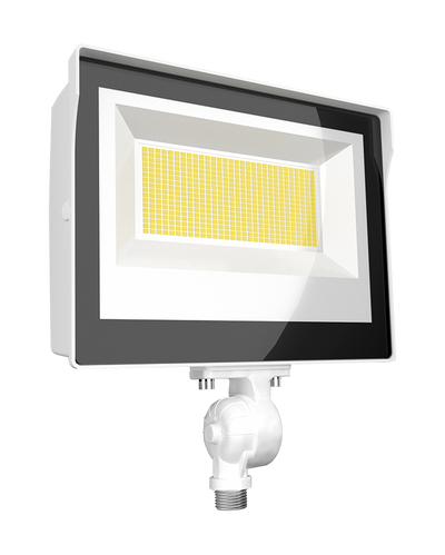 RAB Lighting 80 Watt X17 LED Flood Light, Knuckle Mount, Photocell, CCT Selectable, 11,509 Lumens, 120-277V, White, X17FA80W