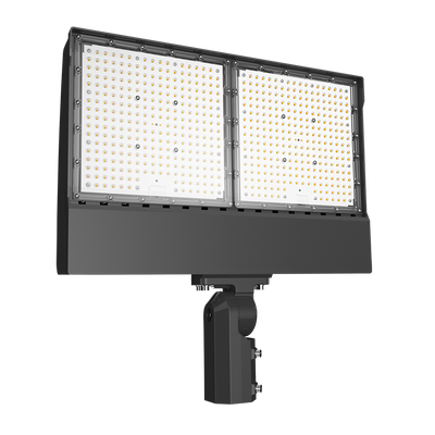 RAB Lighting X17 LED Flood Light, Slipfitter Mount, Photocell, 4000K, 36,975 thru 64,951 Lumens, 120-277V, Bronze, X17PA450NSF/PCT