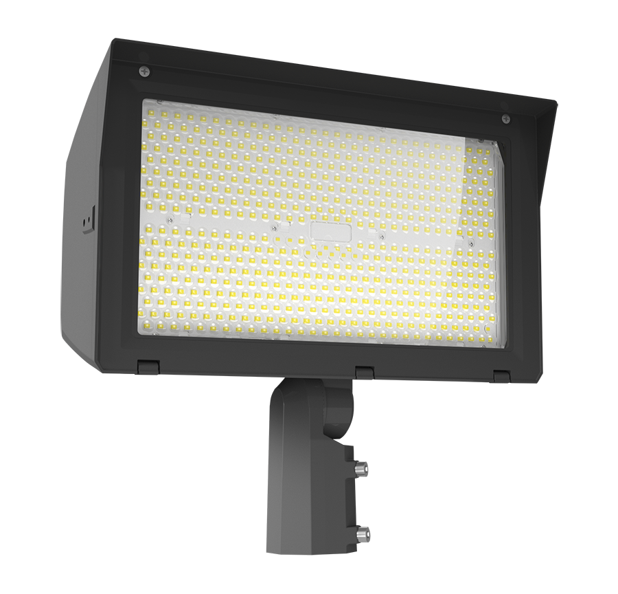 RAB Lighting X22 LED Flood Light, 320 | 280 | 240 | 200W, CCT Selectable, Slipfitter + Trunnion Mount, Photocell, 480V, Bronze, X22-320/480