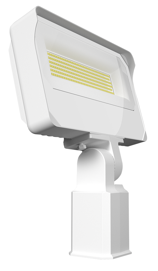 RAB Lighting X34 LED Flood Light, 70 | 80 | 90W, CCT Selectable, 10,313 thru 14,040 Lumens, Slipfitter Mount, Photocell, 120-277V, White, X34LW