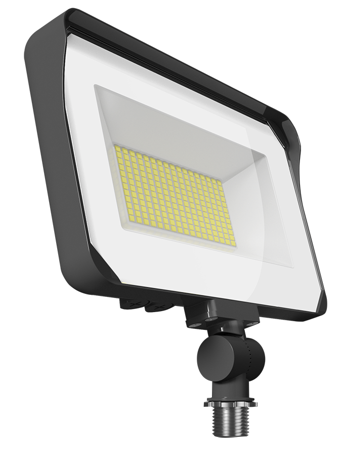 RAB Lighting X34 LED Flood Light, 45 | 55 | 65W, CCT Selectable, 6,346 thru 9,718 Lumens, Knuckle Mount, 120-277V, Bronze, X34M
