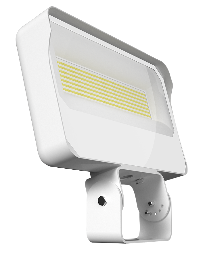 RAB Lighting X34 LED Flood Light, 95 | 110 | 130W, CCT Selectable, 14,615 thru 20,065 Lumens, Trunnion Mount, Photocell, 120-277V, White, X34XLTW