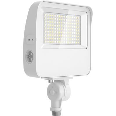 RAB Lighting XL22 Flood Light, 35/30/25/20W, CCT Selectable, Knuckle + Yoke, Photocell, White, XL22-35W