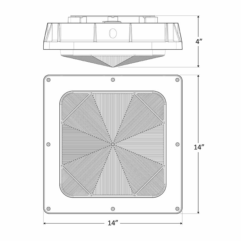 Westgate Mfg CDLX X-Gen Surface Canopy Light, 30W/40W/60W/80W, 4000K, 0-10V Dimmable, Bronze, CDLX-LG-30-80W-40K