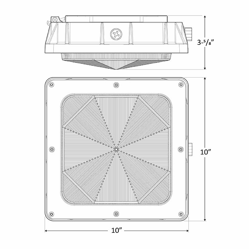 Westgate Mfg CDLX X-GEN Surface Canopy, 15/25/35/45W, 3000K, 0-10V Dimmable, IP65, Bronze, CDLX-MD-15-45W-30K