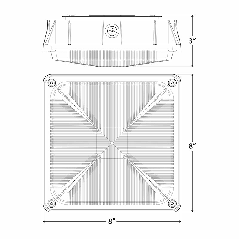 Westgate Mfg CDLX X-GEN Surface Canopy, 5/10/15/25W, 3000K, 0-10V Dimmable, IP65, Bronze, CDLX-SM-5-25W-30K