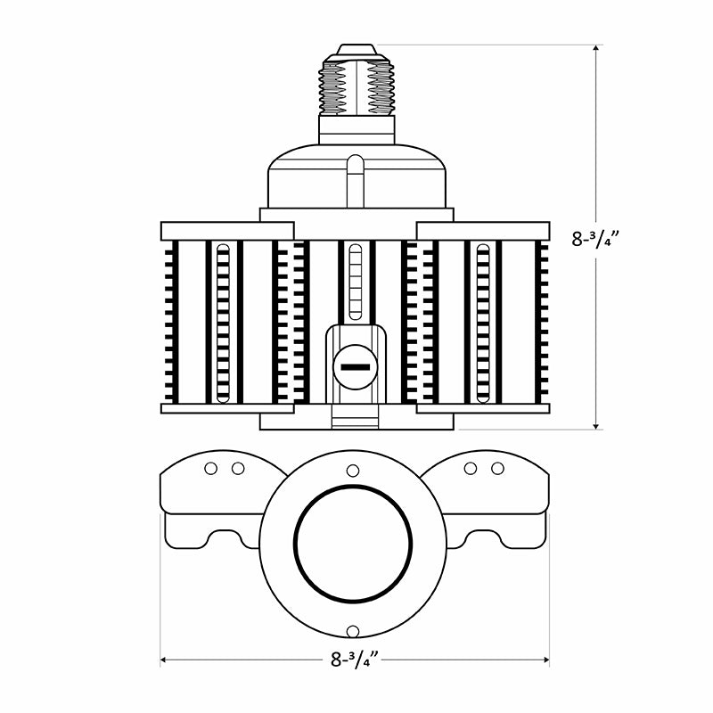 Westgate Mfg 75W Powr Adjustable Wing Corn Lamp 54/63/75W 5000K E39 Cl-Fltw-54-75W-50K-E39