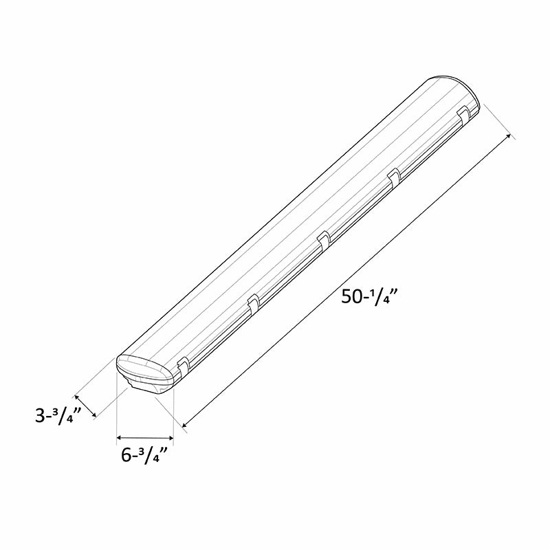 Westgate Mfg LLVT 4 Ft. Vapor Tight Linear, 40W, CCT Selectable, 480V, 0-10V Dimmable, White, LLVT-4FT-40W-MCT-D-480V