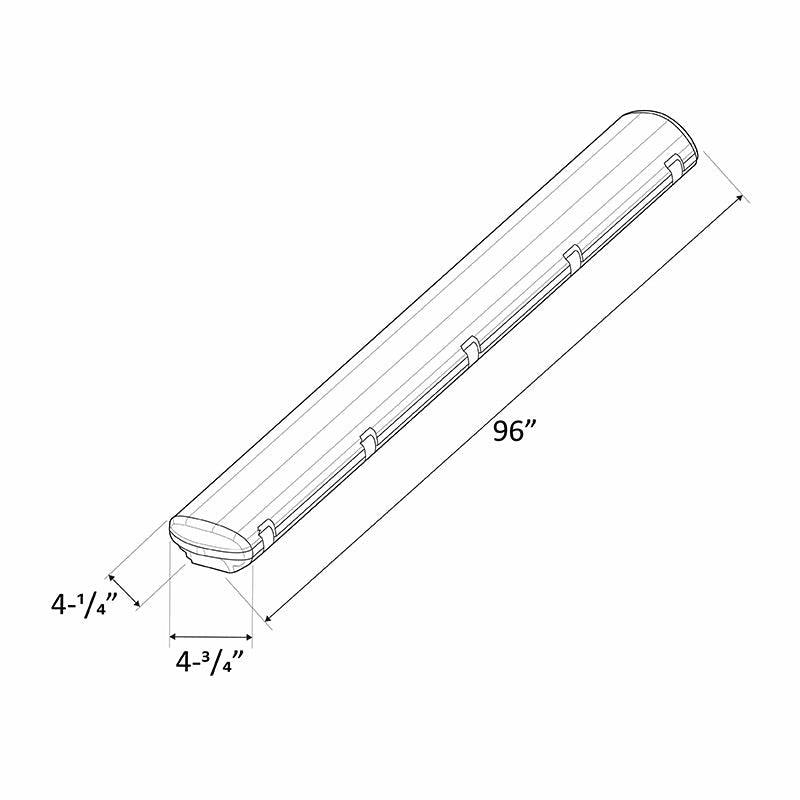 Westgate Mfg LLVT Linear Vapor Tight, 65W, 4000K, 0-10V Dimmable, 480V, 8 Ft., White, LLVT-8FT-65W-40K-D-480V
