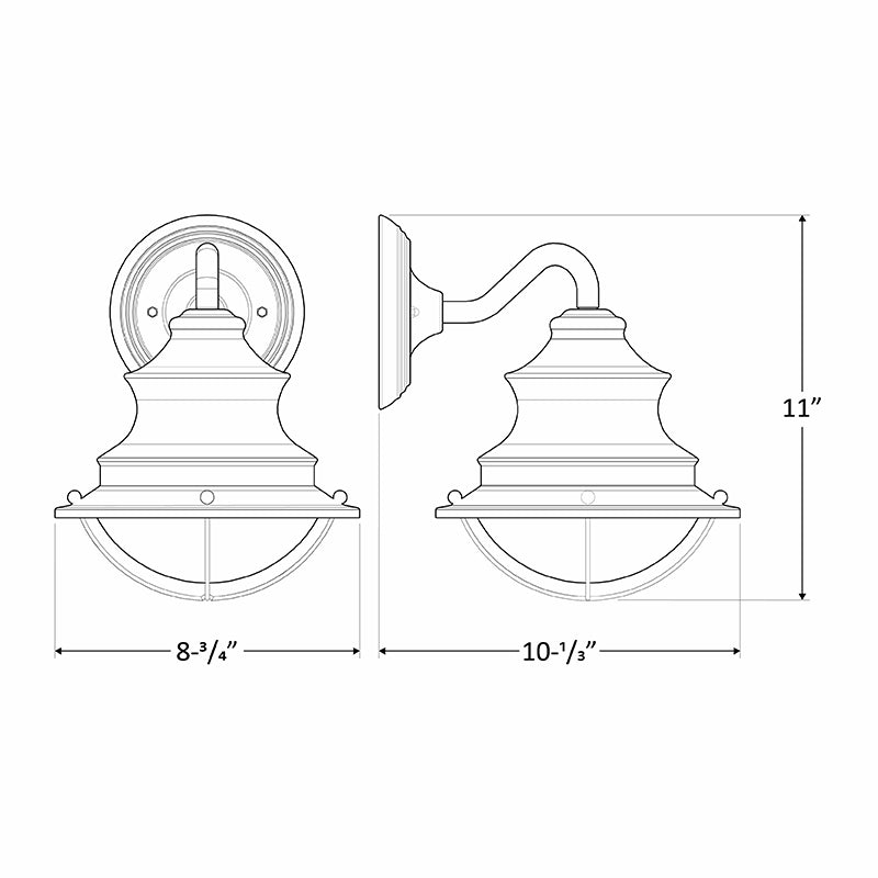 Westgate Mfg Seaside Wall Light with Wireguard, 12W, CCT Selectable, 120V, Oil-Rubbed Bronze, LRS-SWG-MCT5-ORB