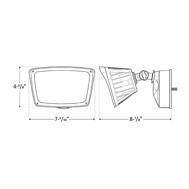 Westgate Mfg SL Square Head Security Light, 28W, 3000K, TRIAC Dimming, Bronze, SL-28W-30K-BZ-D
