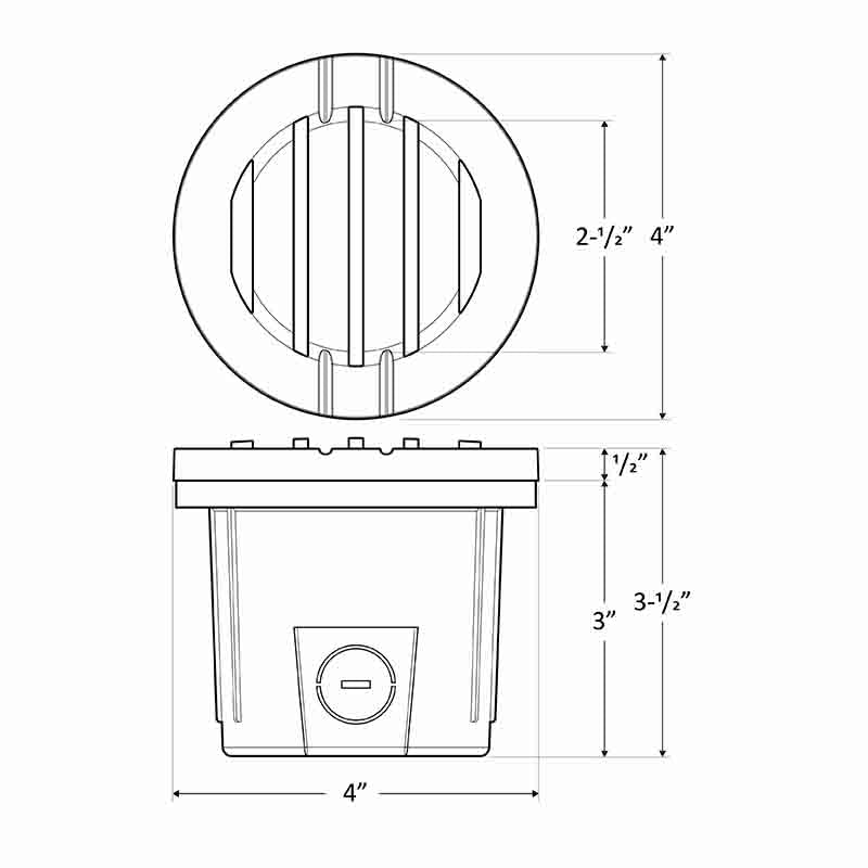 Westgate Mfg LED Well Light Louver, 6W, 3000K, 12V, Black, WLL-106-30K-BK