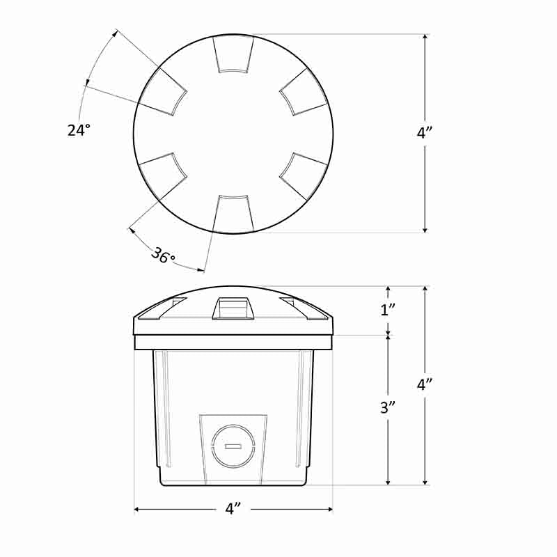 Westgate Lighting  Integrated Led Well Light Path Spread 12-24V Ac/Dc 6W 30K - Black  WLL-159-30K-BK