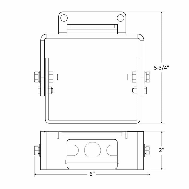 Westgate Lighting  X And X-Pro Grenration Flood-Area Small Bottom Yoke Black  LFX-YK-BK