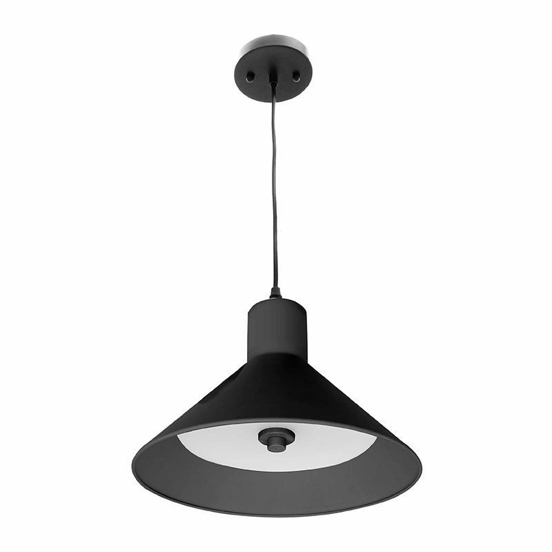Westgate Mfg LCFC Modern Cone Pendant, 25W, CCT Selectable, CRI90, TRIAC, 12 In., Black, LCFC-MCT5-BK